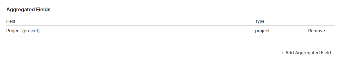 Aggregated Fields editor